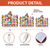 Snowman Grandma & Grandkids Personalized Light Box