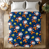 Cosmic Puppy Space Adventure Starry Night Throw Blanket