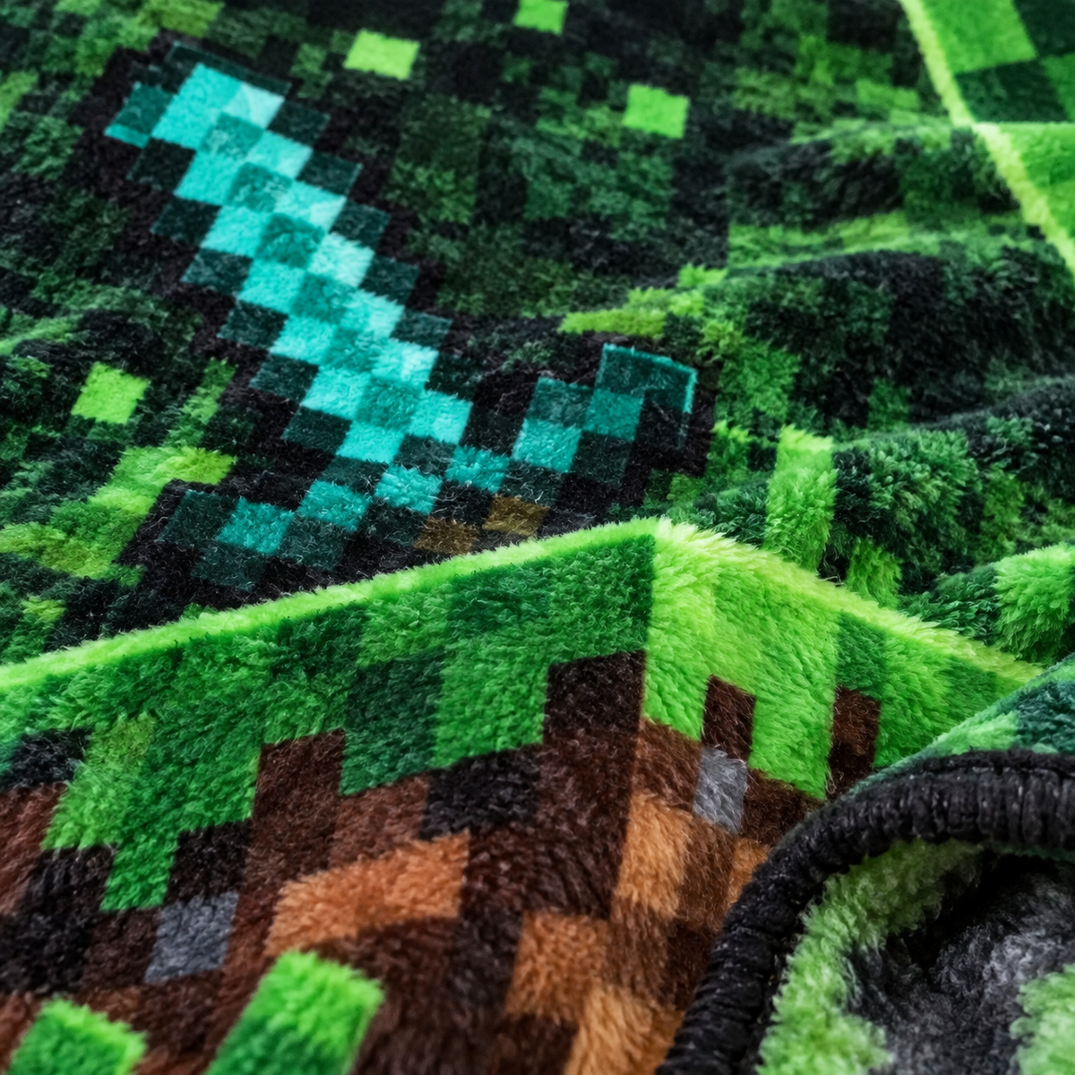 Creeper Pixel Adventure Fleece Blanket