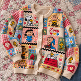 Retro Patchwork Memories Personalized Knit Cardigan