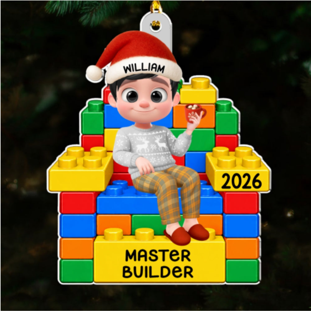 Personalized Family Acrylic Ornament – Building Joy All Season Long