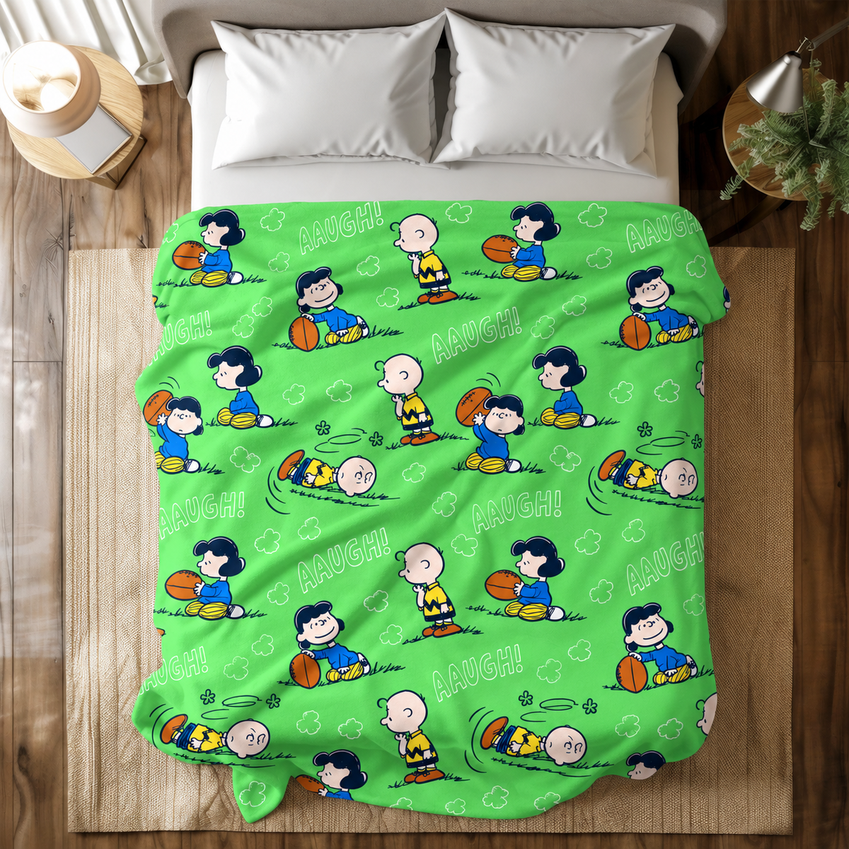 Funny Football Friends Cartoon Adventure Throw Blanket