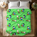 Funny Football Friends Cartoon Adventure Throw Blanket