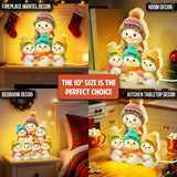 Snowman Grandma & Grandkids Personalized Light Box