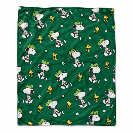Playful Golf Day Cartoon Friends Throw Blanket