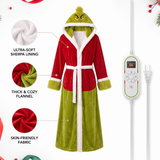 Christmas Grump Heated Hooded Robe – Sherpa Lined