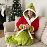 Christmas Grump Heated Hooded Robe – Sherpa Lined