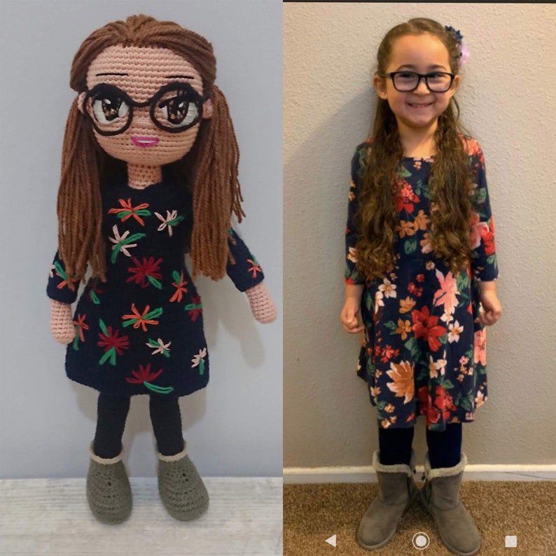 Craftzily - Personalized Doll Look a like Doll Portrait Amigurumi Doll Crochet