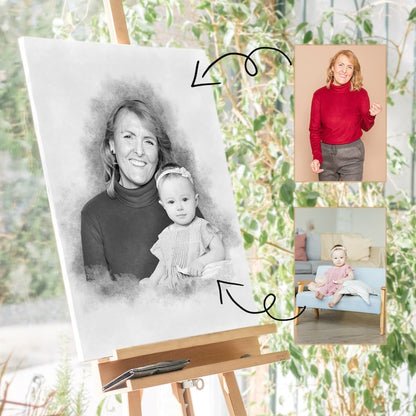 Add Loved One to Photo - Memorial Portrait for Deceased Father Mom - Gift for Loss of Loved One - Remembering Passed Away Loved One