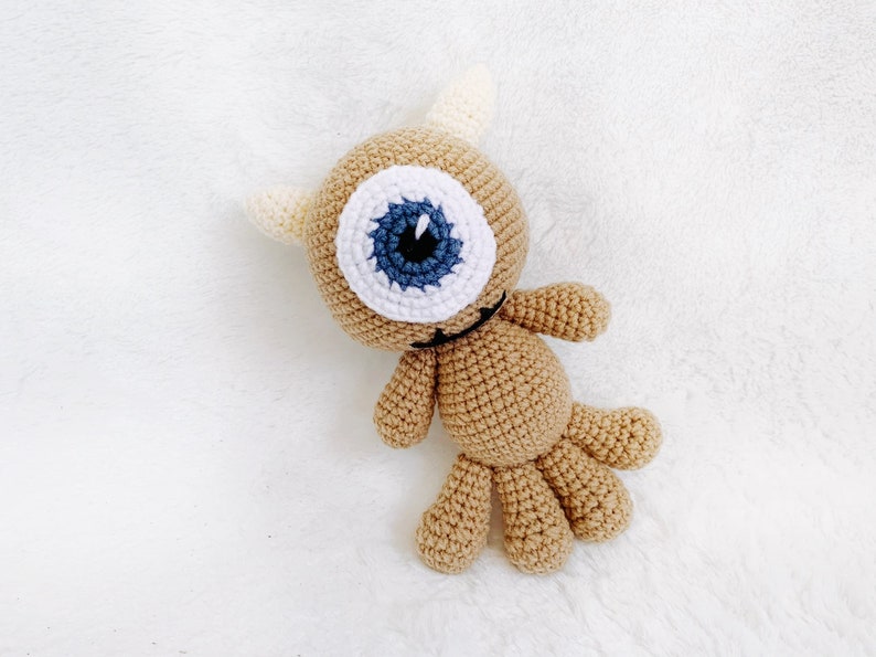 Craftzily - Little Mikey Teddy Bear Crochet doll, Monster Amigurumi, Crochet Monster, Halloween Gifts