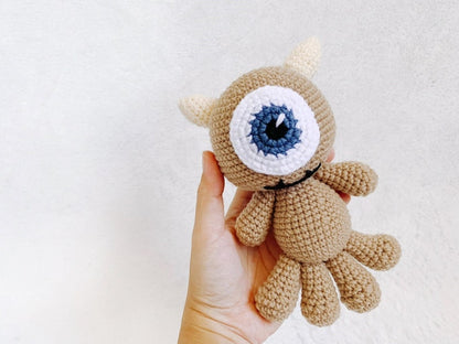 Craftzily - Little Mikey Teddy Bear Crochet doll, Monster Amigurumi, Crochet Monster, Halloween Gifts