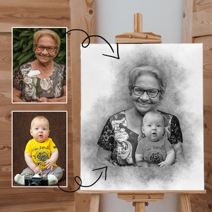 Add Loved One to Photo - Memorial Portrait for Deceased Father Mom - Gift for Loss of Loved One - Remembering Passed Away Loved One