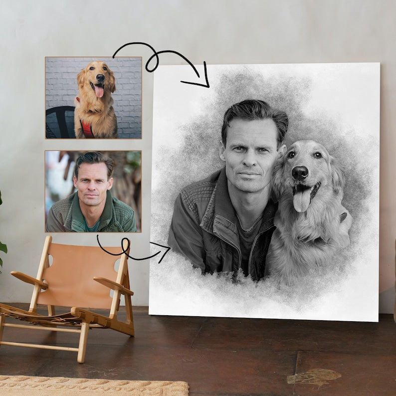 Add Loved One to Photo - Memorial Portrait for Deceased Father Mom - Gift for Loss of Loved One - Remembering Passed Away Loved One