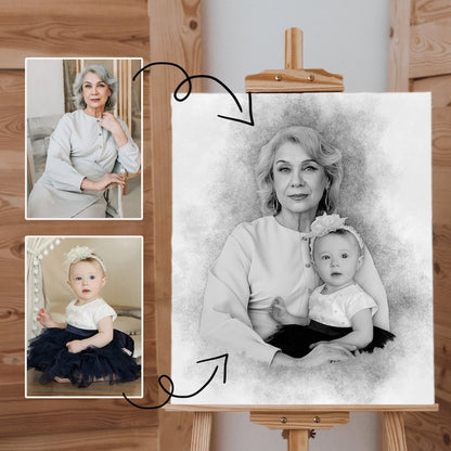 Add Loved One to Photo - Memorial Portrait for Deceased Father Mom - Gift for Loss of Loved One - Remembering Passed Away Loved One