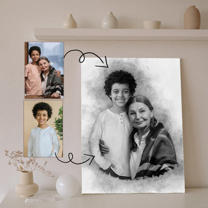 Add Loved One to Photo - Memorial Portrait for Deceased Father Mom - Gift for Loss of Loved One - Remembering Passed Away Loved One