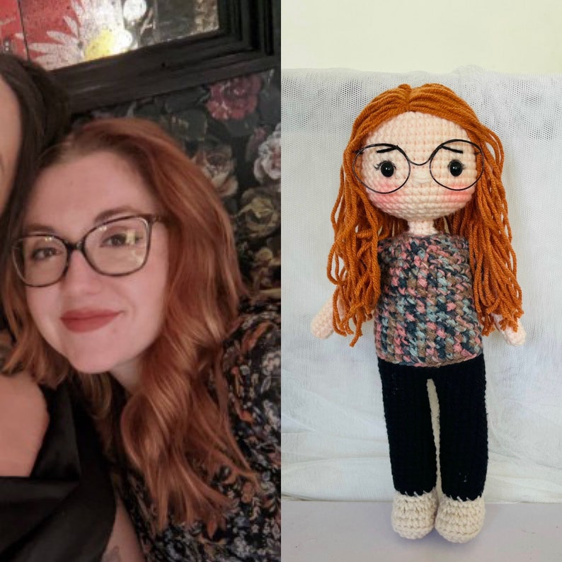 Craftzily - Wiffe Birthday Gift, Crochet Doll from photo, Girlfriend Custom Gift, Custom Crochet Portrait