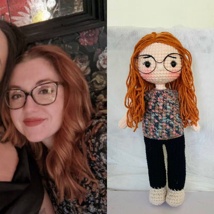 Craftzily - Wiffe Birthday Gift, Crochet Doll from photo, Girlfriend Custom Gift, Custom Crochet Portrait