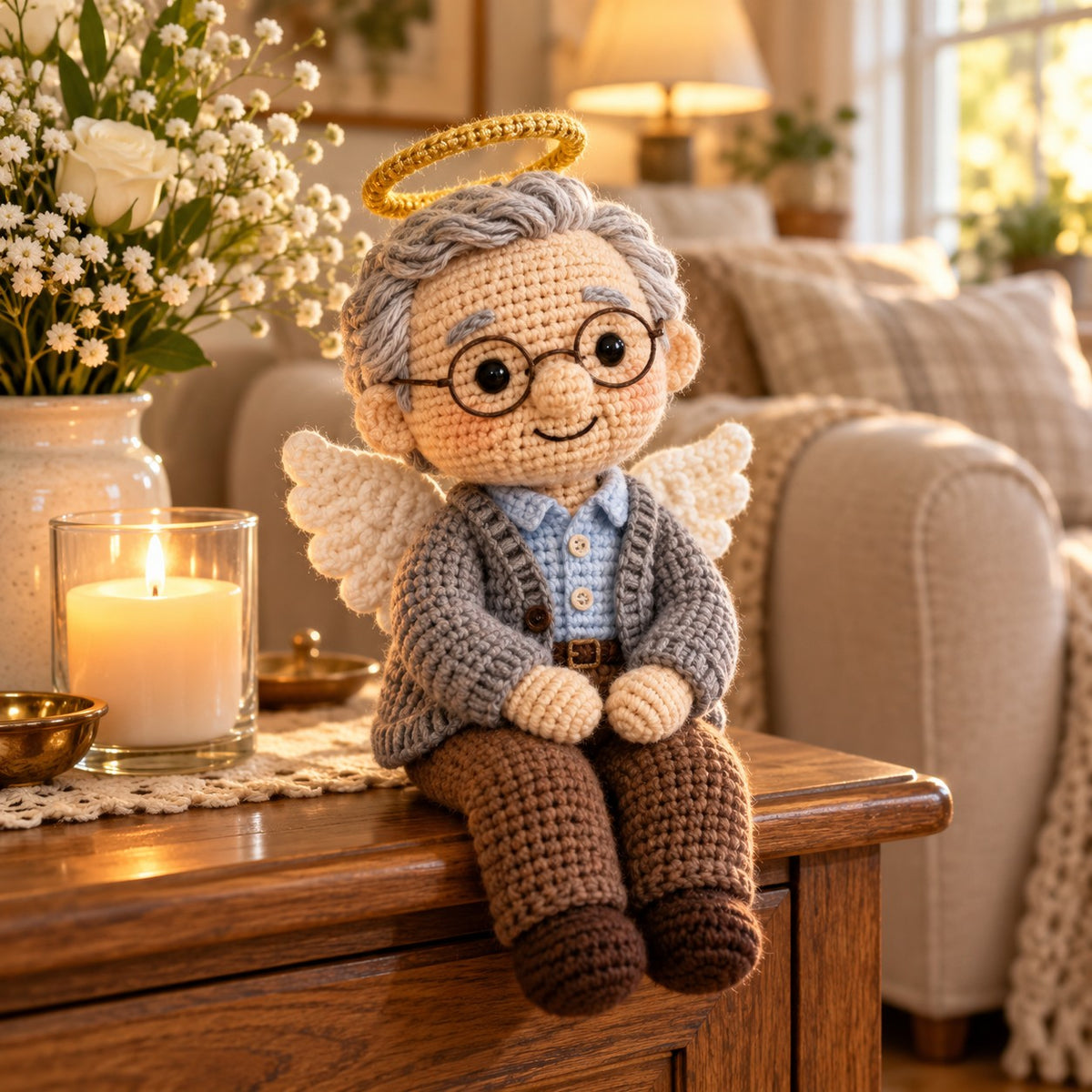 Personalized Memorial Crochet Doll – lifestyle
