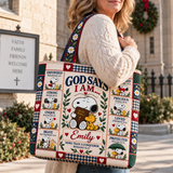 God Says I Am Personalized Quilted Tote Bag