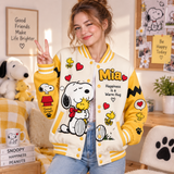 Happiness Is A Warm Hug Personalized Varsity Jacket
