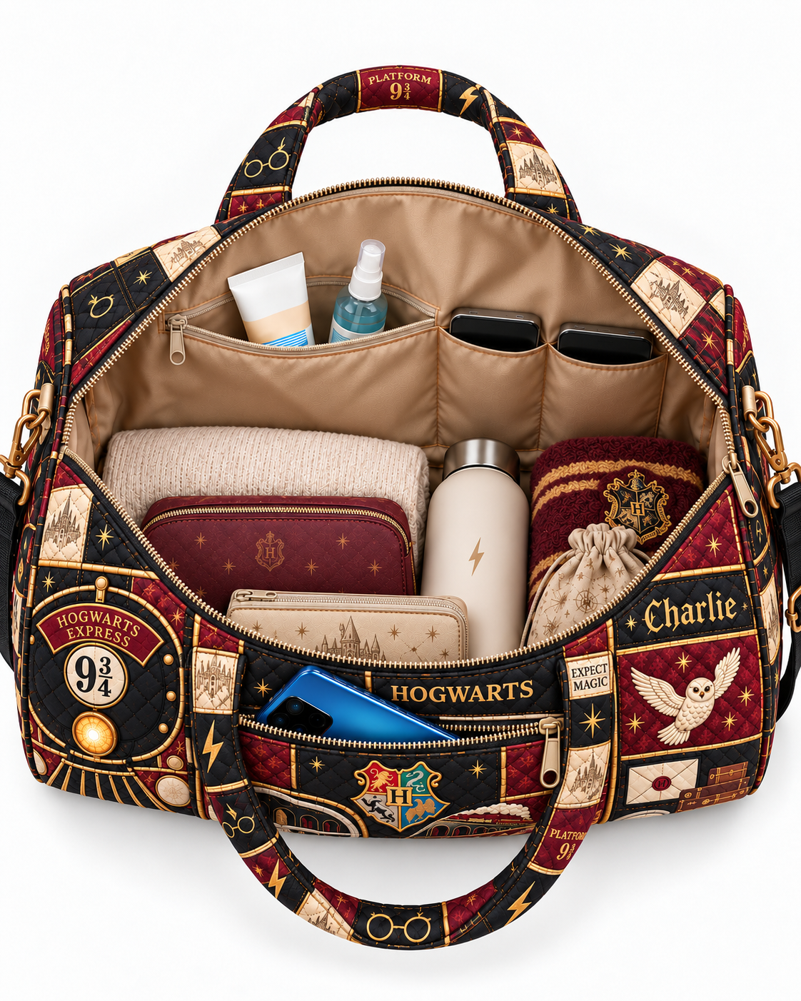 Wizarding Journey Personalized Quilted Duffle Bag