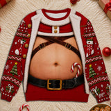 Santa Body Personalized Funny Ugly Christmas Sweatshirt