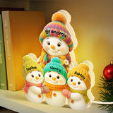 Snowman Grandma & Grandkids Personalized Light Box