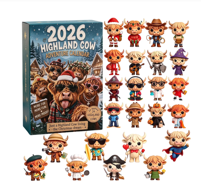 Highland Cow Advent Calendar 2026 – 24 Days of Fluffy Christmas Fun