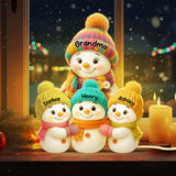 Snowman Grandma & Grandkids Personalized Light Box