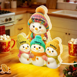 Snowman Grandma & Grandkids Personalized Light Box