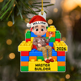 Personalized Family Acrylic Ornament – Building Joy All Season Long